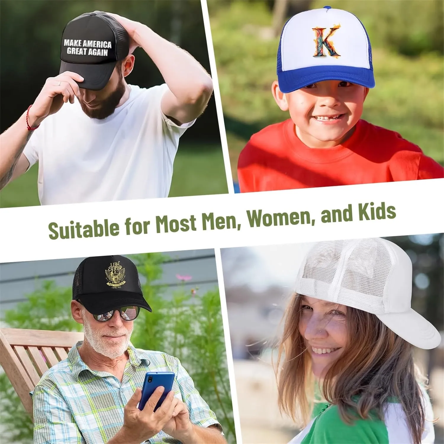 10 PCS Sublimation Blank Trucker Hats, Plain Baseball Caps with Adjustable Back Strap Unisex Mesh Caps for Men and Women DIY