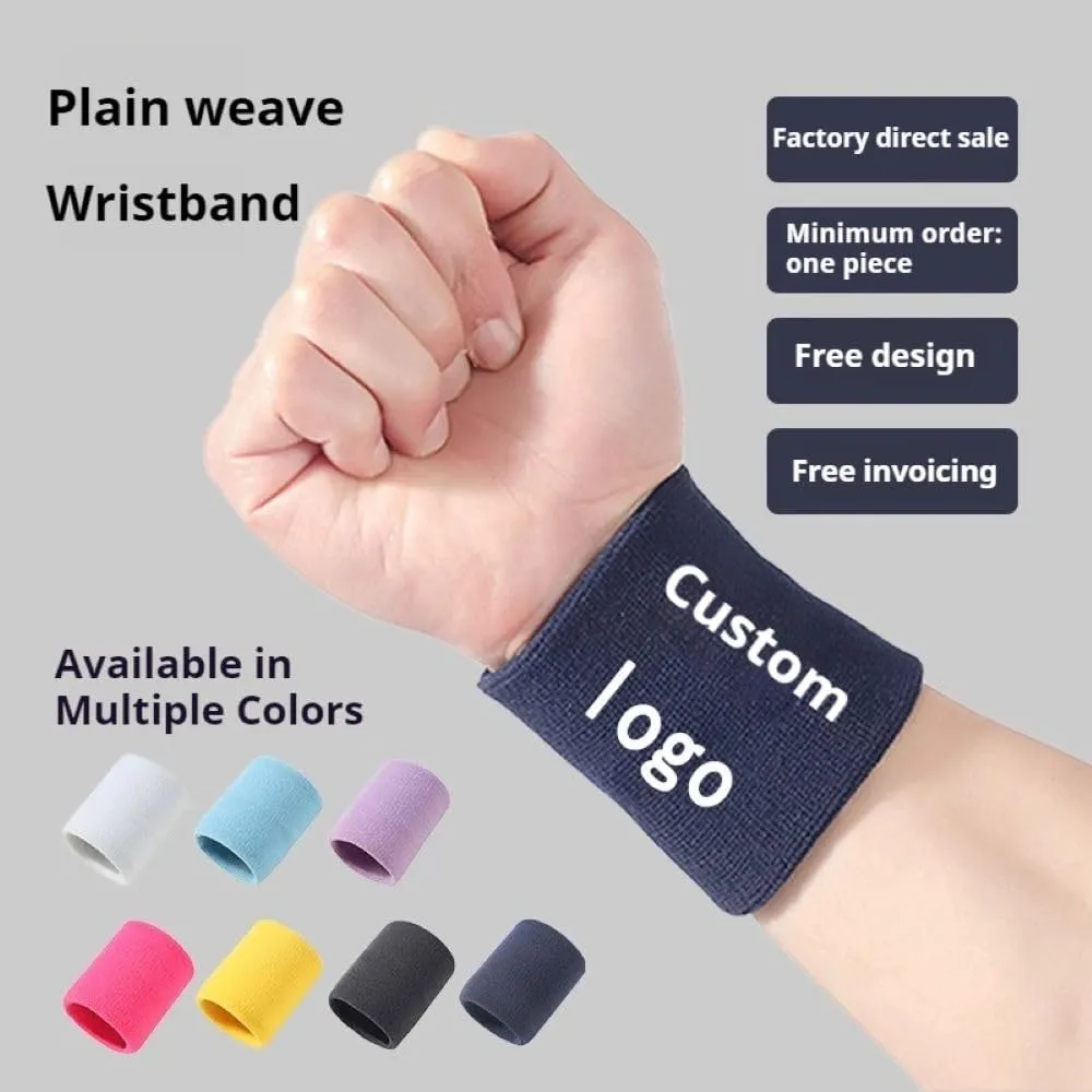 2 PCS Custom Wrist Sweatbands - Tennis Sweat Bands for Women & Men, Moisture-Wicking & Breathable, Personalized with Text/Logo/Photo - Ideal for Sports, Workout, Gym