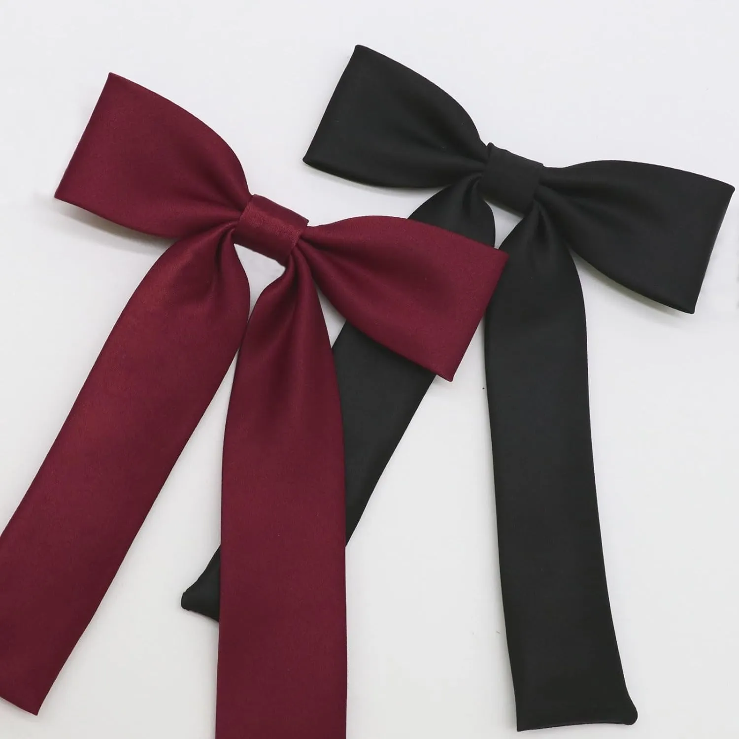 Bow Ties for Women Girls Pre-tied Adjustable Womens Bow Tie, Solid Color Ribbon Bowtie for Women School Uniform Shirt