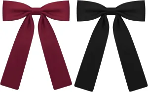 Bow Ties for Women Girls Pre-tied Adjustable Womens Bow Tie, Solid Color Ribbon Bowtie for Women School Uniform Shirt