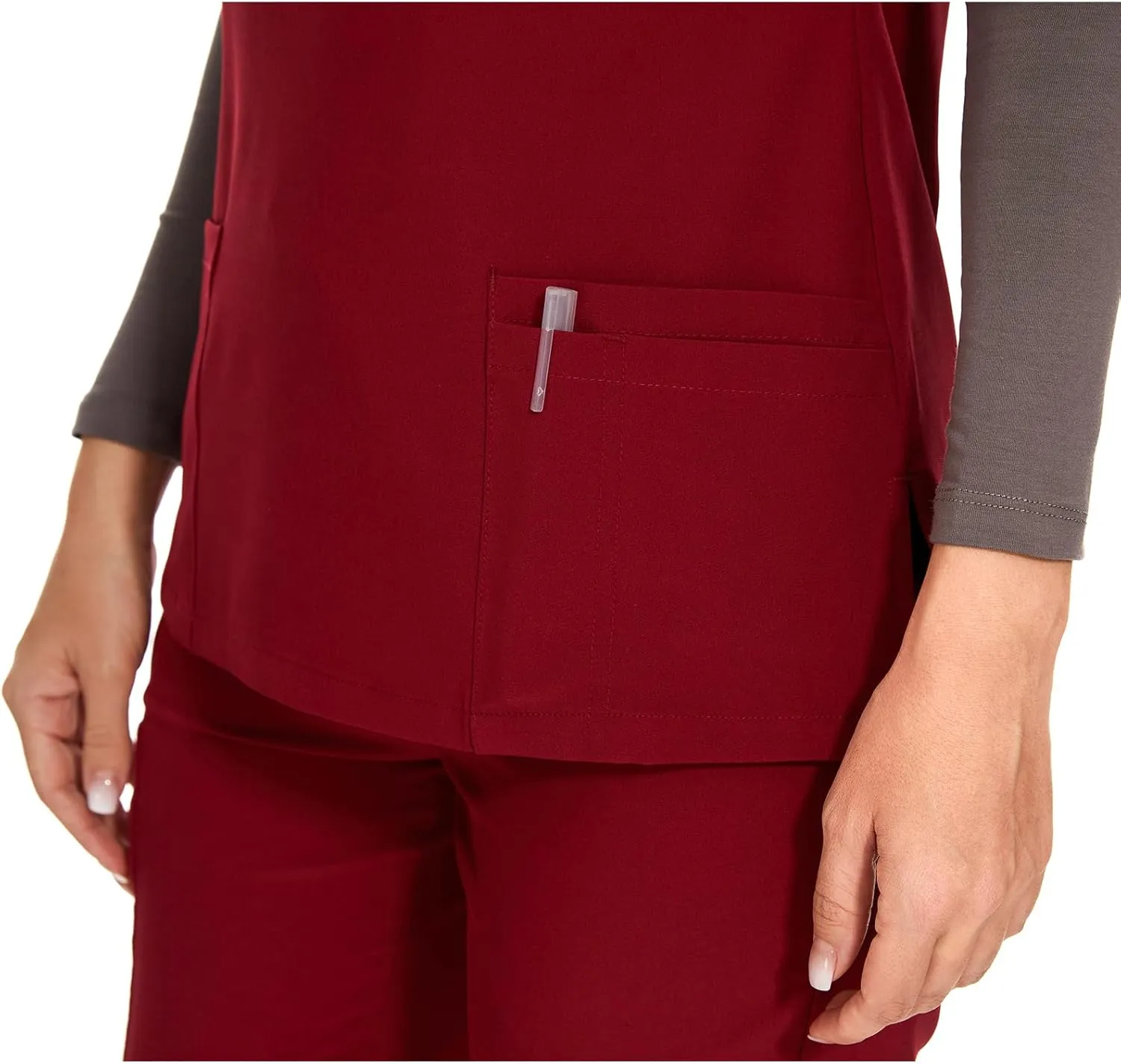 COZYFIT Scrub Tops for Woman - Soft Stretch, V-Neck Top Scrubs with 3 Pockets, Easy Care for Women