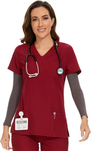 COZYFIT Scrub Tops for Woman - Soft Stretch, V-Neck Top Scrubs with 3 Pockets, Easy Care for Women