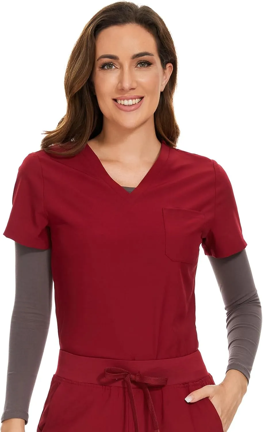COZYFIT Scrub Tops for Woman - Soft Stretch, V-Neck Top Scrubs with 3 Pockets, Easy Care for Women