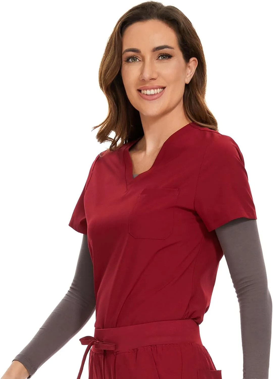 COZYFIT Scrub Tops for Woman - Soft Stretch, V-Neck Top Scrubs with 3 Pockets, Easy Care for Women