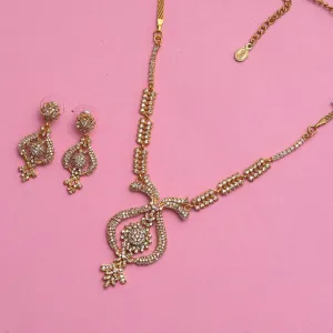 Estele 24 Kt Gold Plated Austrian Diamond Necklace Set for Women