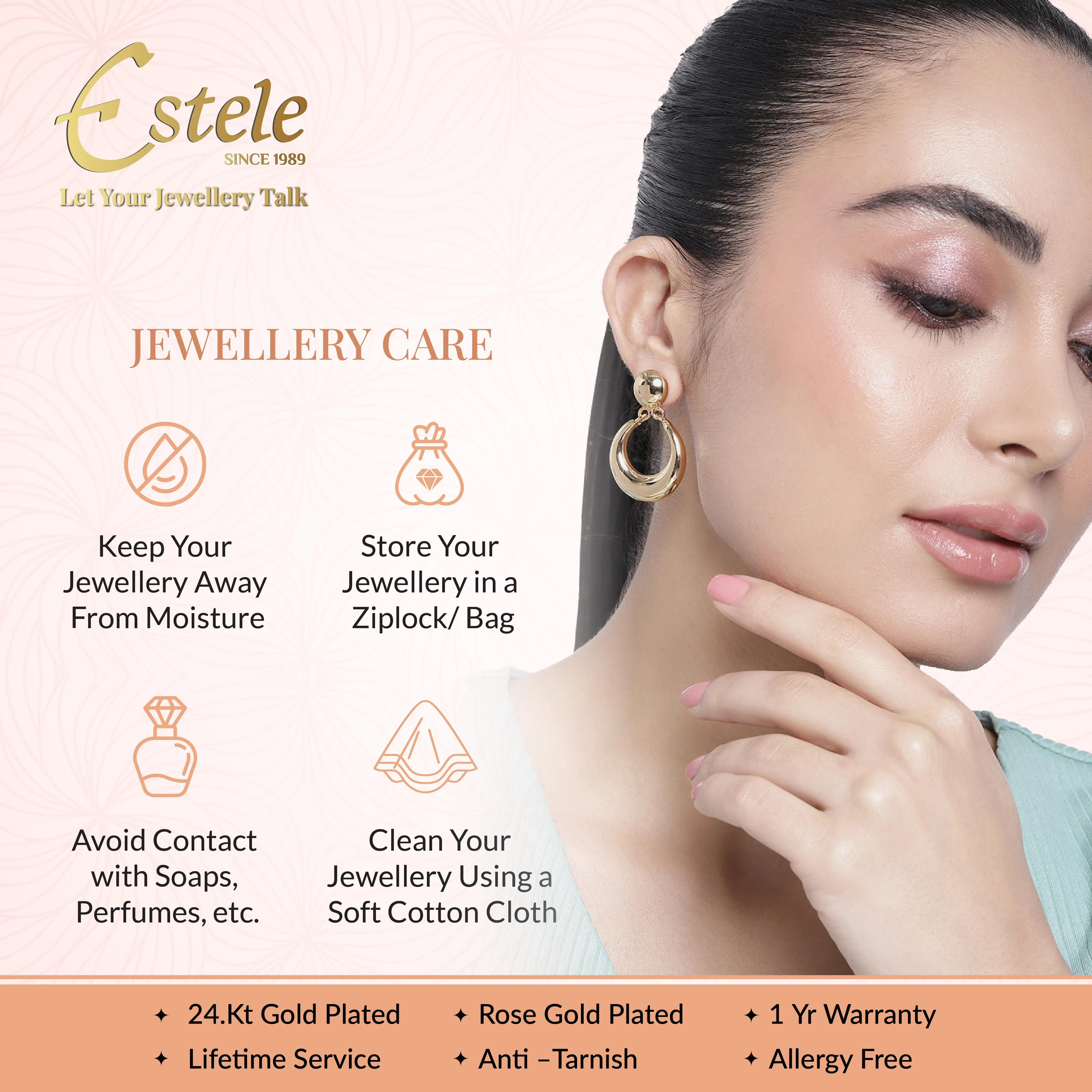 Estele Gold & Rhodium Plated Sophisticated Mangalsutra Necklace Set with Austrian Crystals for Women