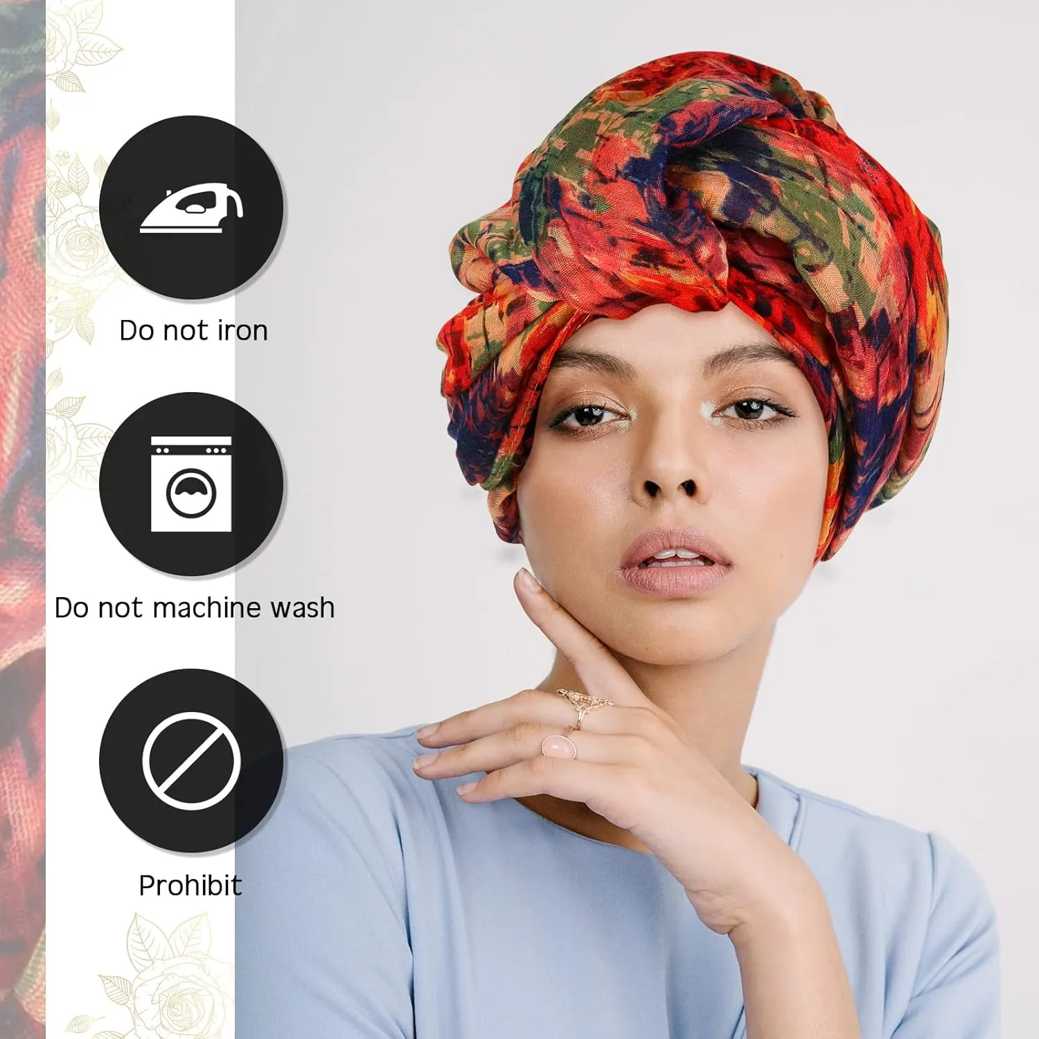 Geyoga 12 Pieces Head Wraps for Turbans African Black Women Bulk Soft Hair Headband Scarf