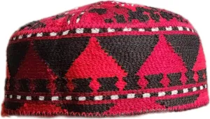 Handmade Afghan Embroidered Cap  Boys & Men  Unique Artisan Craft Multicolored  Multiple Sizes