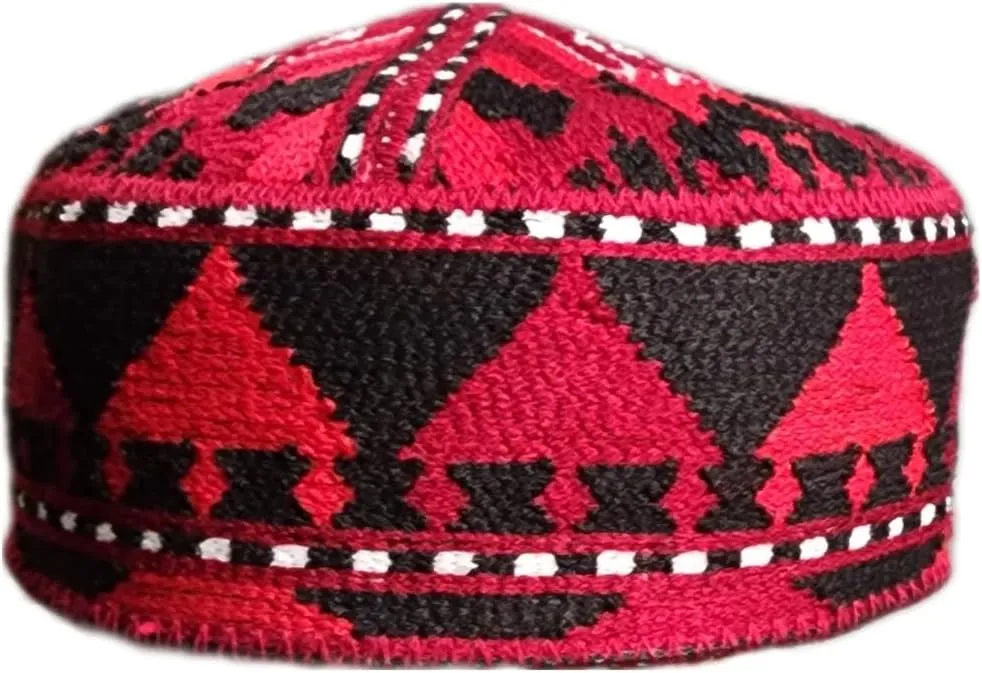 Handmade Afghan Embroidered Cap  Boys & Men  Unique Artisan Craft Multicolored  Multiple Sizes