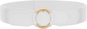 JASGOOD Women Wide Waist Belt Stretchy Elastic Vintage Belts for Dress Ladies Belt with Circle Buckle