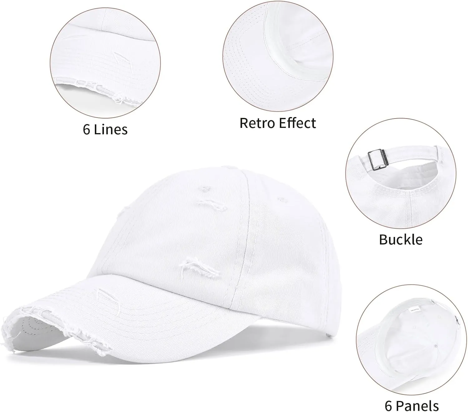 Komorebi Baseball Cap Women Men Vintage Washed Distressed Hats Adjusted Cotton Dad Hat Adjustable Trucker Headwear