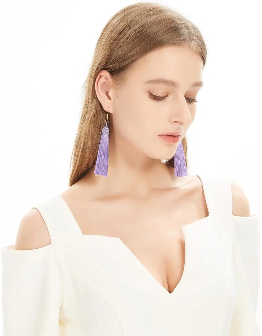 Long Big Large Tassel Fringe Dangle Earrings for Women