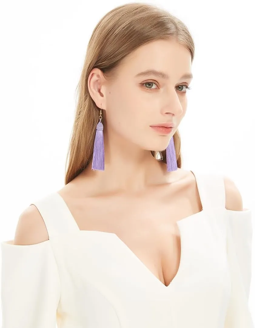 Long Big Large Tassel Fringe Dangle Earrings for Women