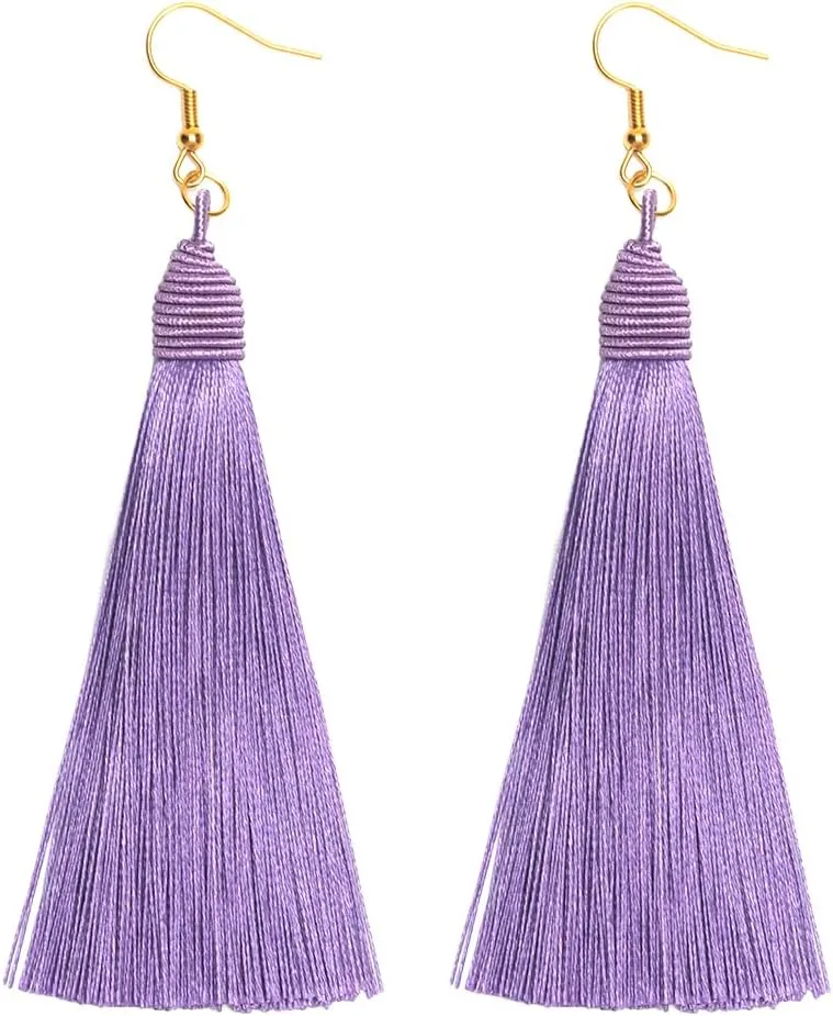 Long Big Large Tassel Fringe Dangle Earrings for Women