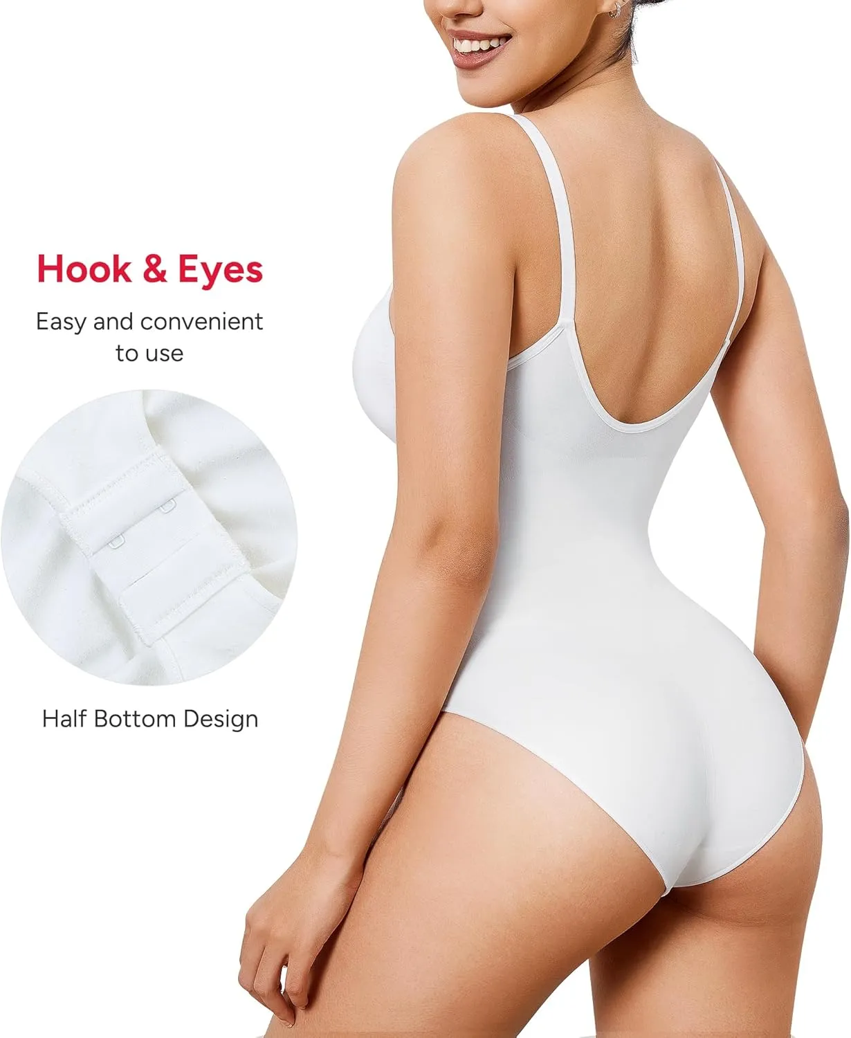 Nebility Shapewear Bodysuit for Women Tummy Control Body Shaper Seamless Sculpting Snatched Waist Trainer Body Suit