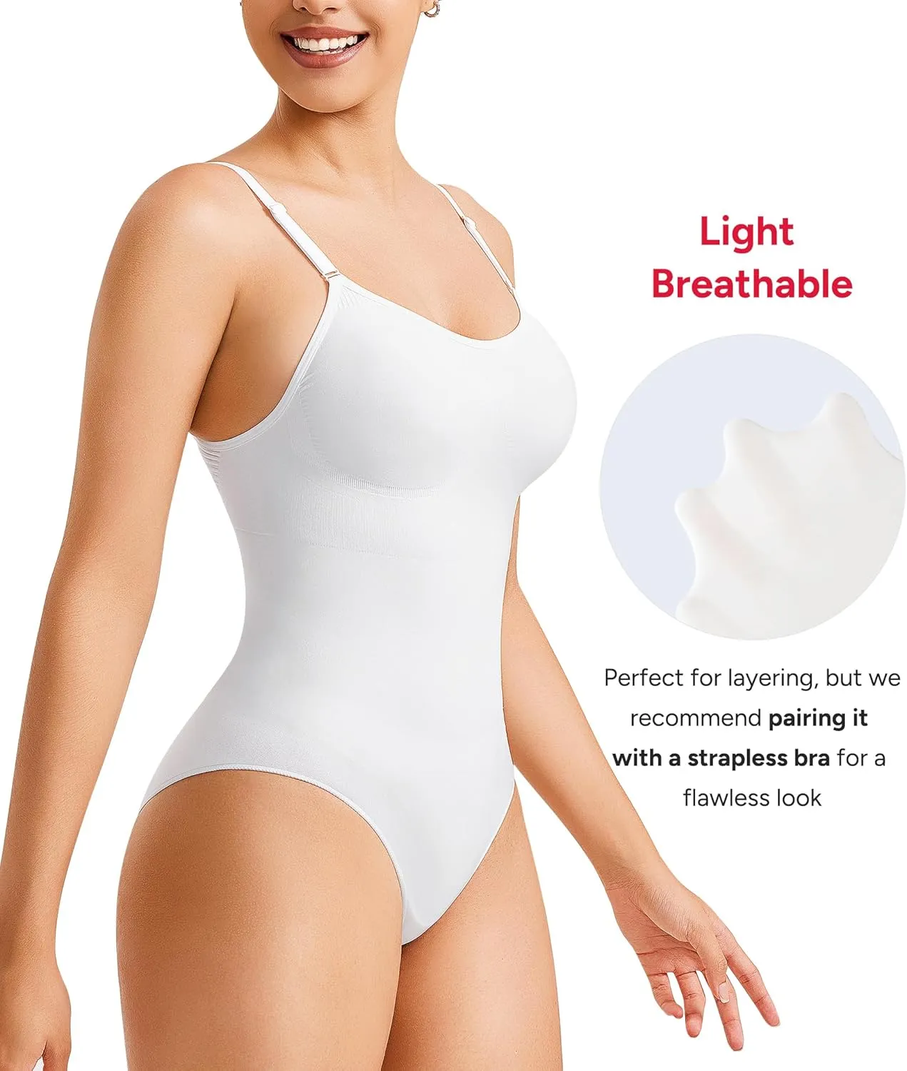 Nebility Shapewear Bodysuit for Women Tummy Control Body Shaper Seamless Sculpting Snatched Waist Trainer Body Suit