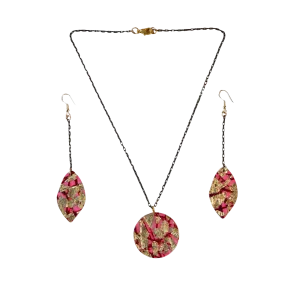 Pink & Gold Necklace & Earring Set*