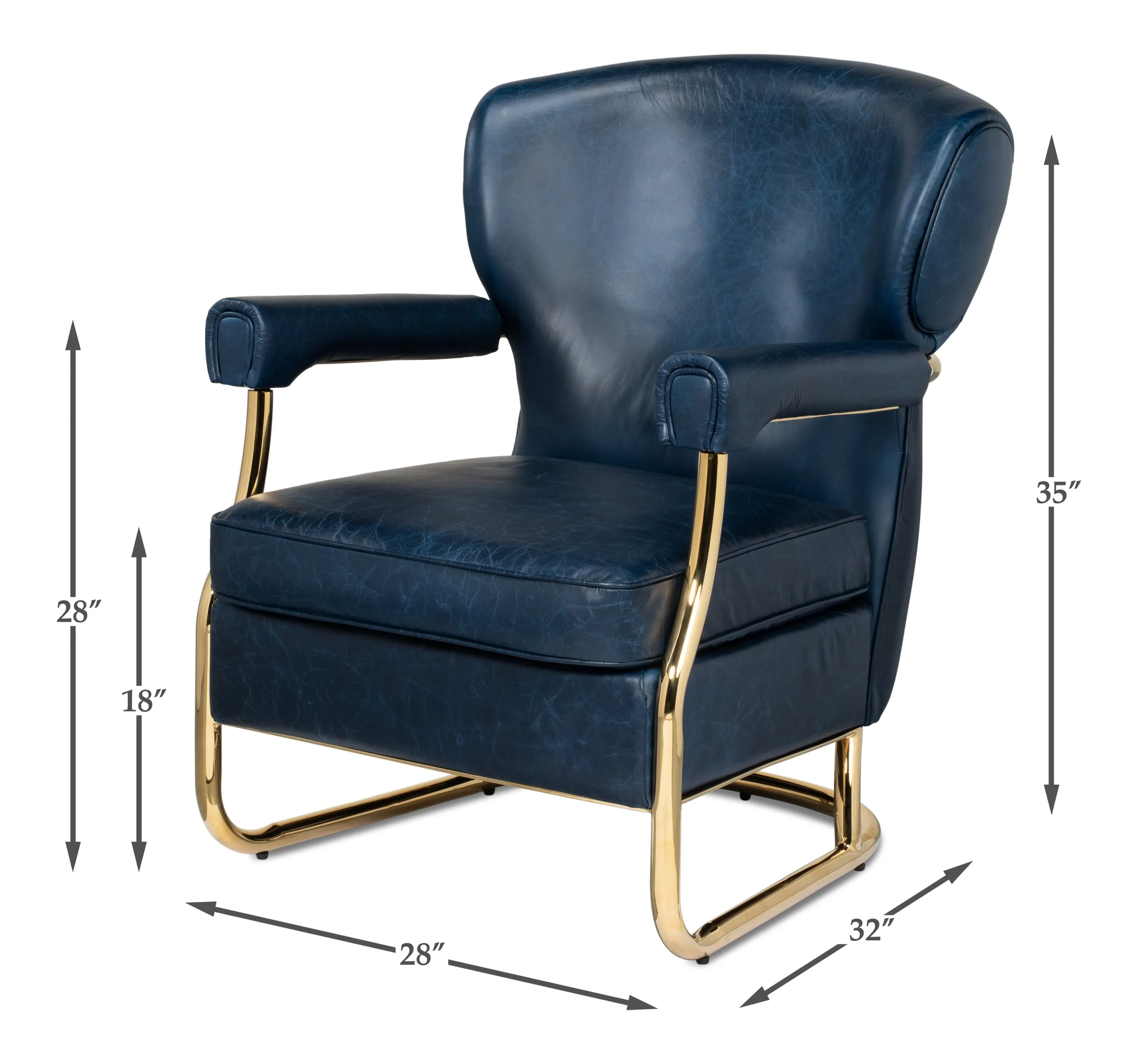 Sarreid - Santa Monica Arm Chair - Blue - Contemporary