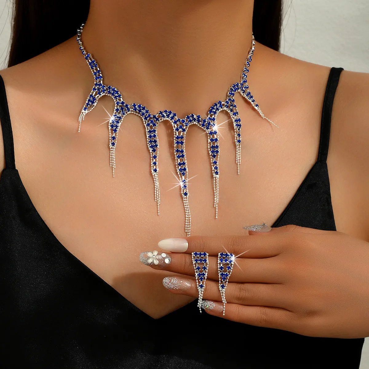 SISSLIA Wholesale Bridal Necklace And Earrings Set Wedding Jewelry Sets For Brides Fashion Jewelry Necklaces For Women