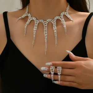 SISSLIA Wholesale Bridal Necklace And Earrings Set Wedding Jewelry Sets For Brides Fashion Jewelry Necklaces For Women