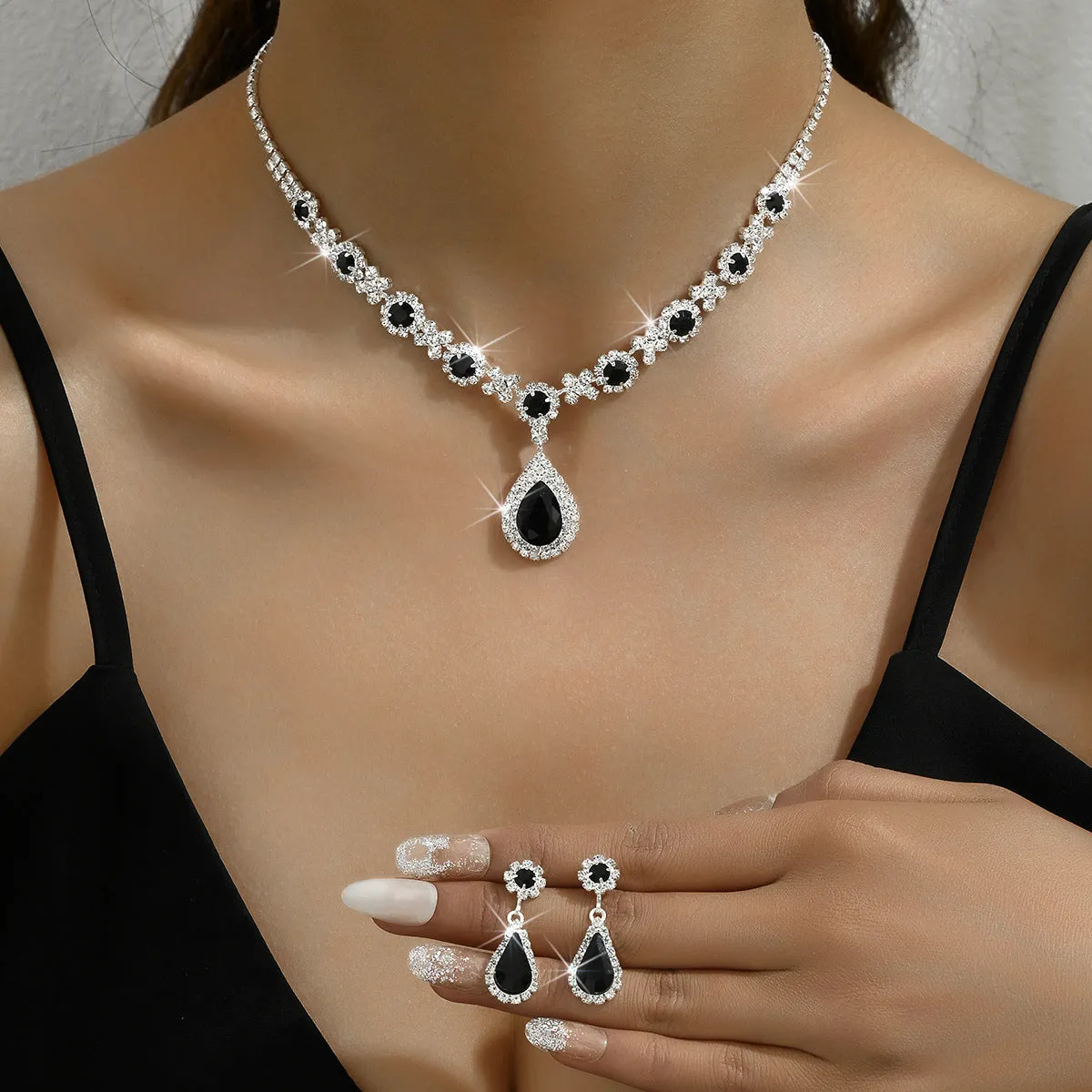 SISSLIA Wholesale Bridal Necklace And Earrings Set Wedding Jewelry Sets For Brides Necklaces For Women Fine Jewelry Necklace