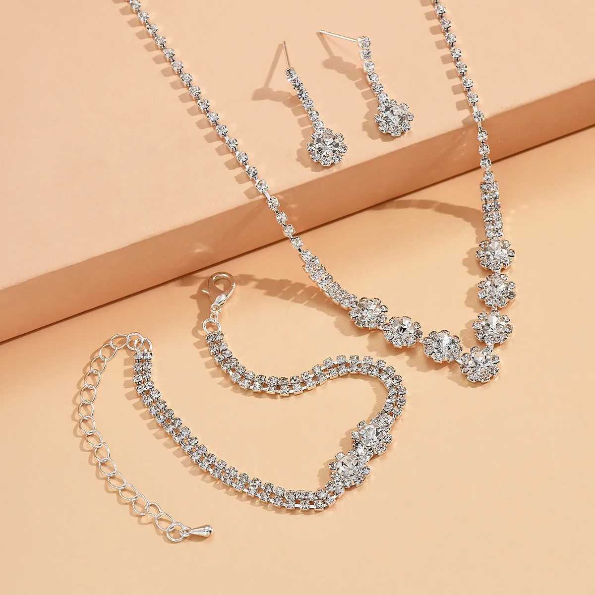 SISSLIA Wholesale Bridal Necklace And Earrings Set Wedding Jewelry Sets For Brides Necklaces For Women