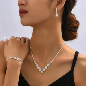 SISSLIA Wholesale Bridal Necklace And Earrings Set Wedding Jewelry Sets For Brides Necklaces For Women