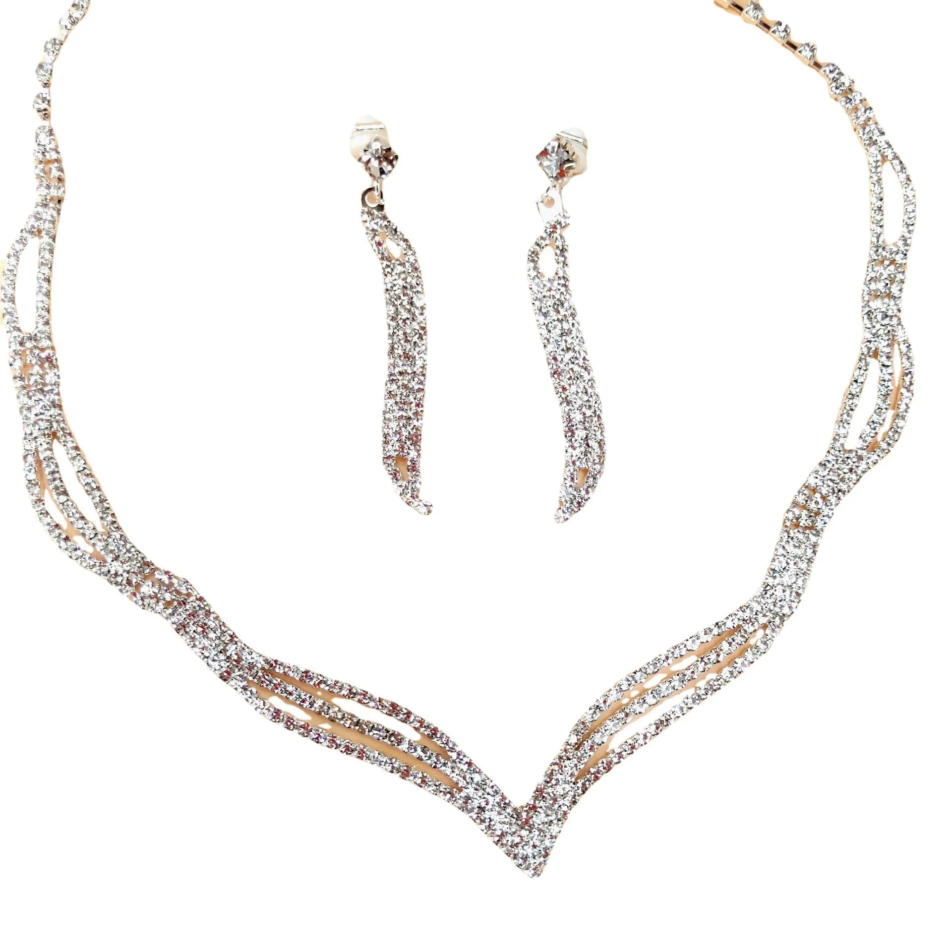 SISSLIA Wholesale Bridal Necklace And Earrings Set Wedding Jewelry Sets For Brides Necklaces For Women