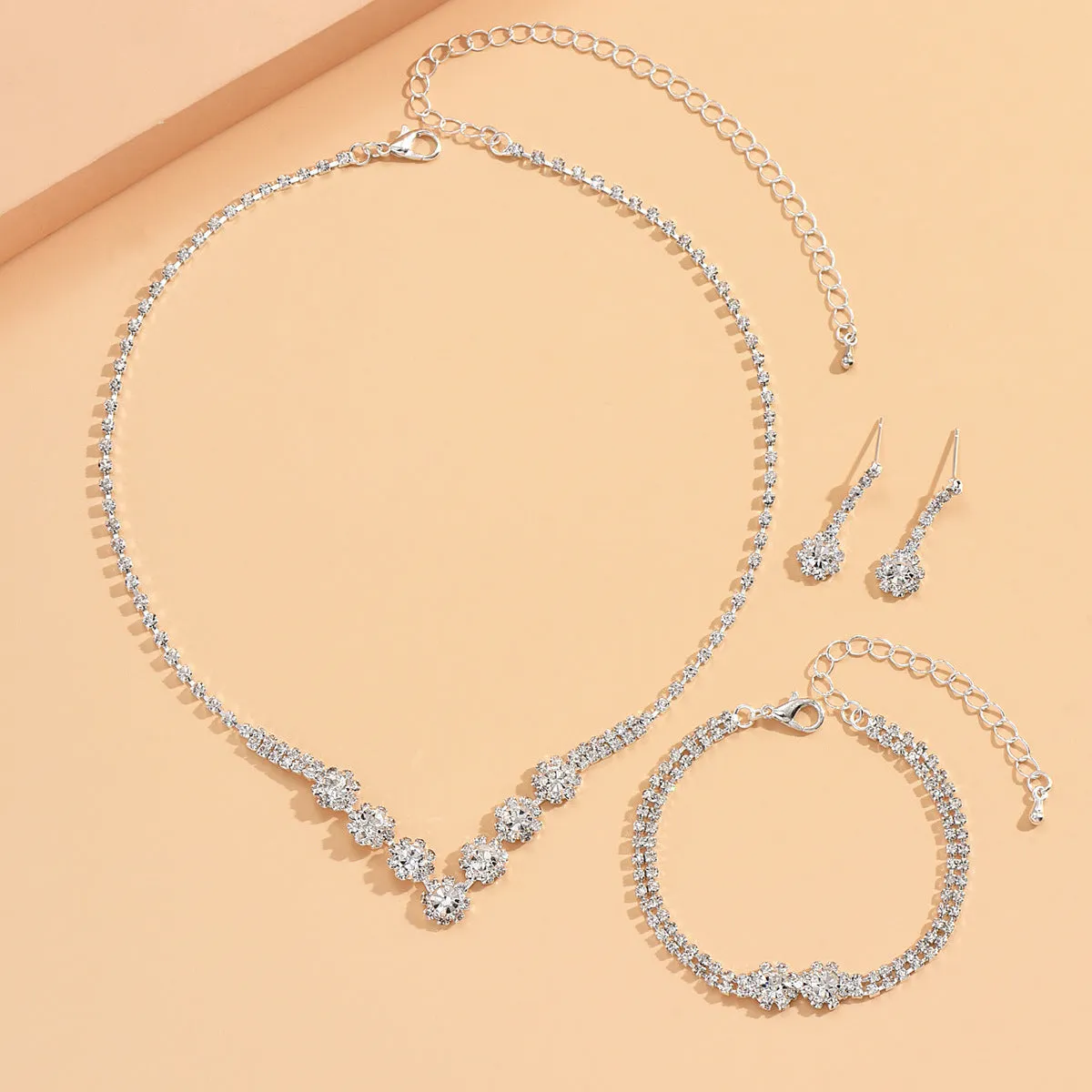 SISSLIA Wholesale Bridal Necklace And Earrings Set Wedding Jewelry Sets For Brides Necklaces For Women
