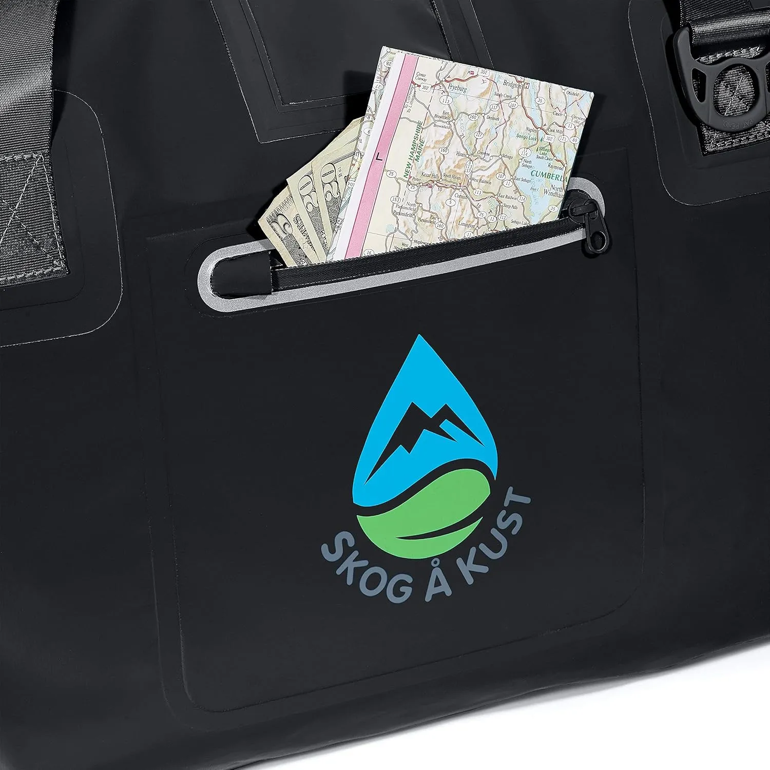 Skog  Kust Duffelsak Heavy Duty Waterproof Duffel - Gear Bag for Sports, Travel, & More - 60L Black