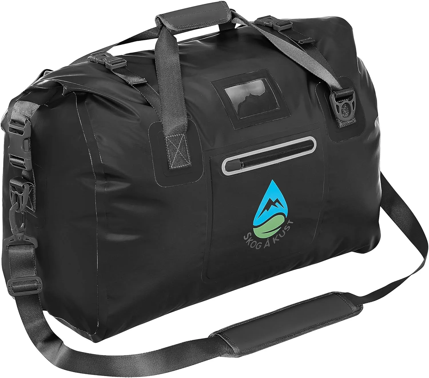 Skog  Kust Duffelsak Heavy Duty Waterproof Duffel - Gear Bag for Sports, Travel, & More - 60L Black