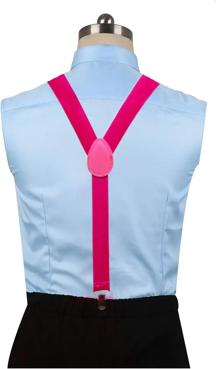 uxcell Men's Adjustable Elastic Strap Pre-Tied Bowties Y Back Suspenders And Bow Tie Set
