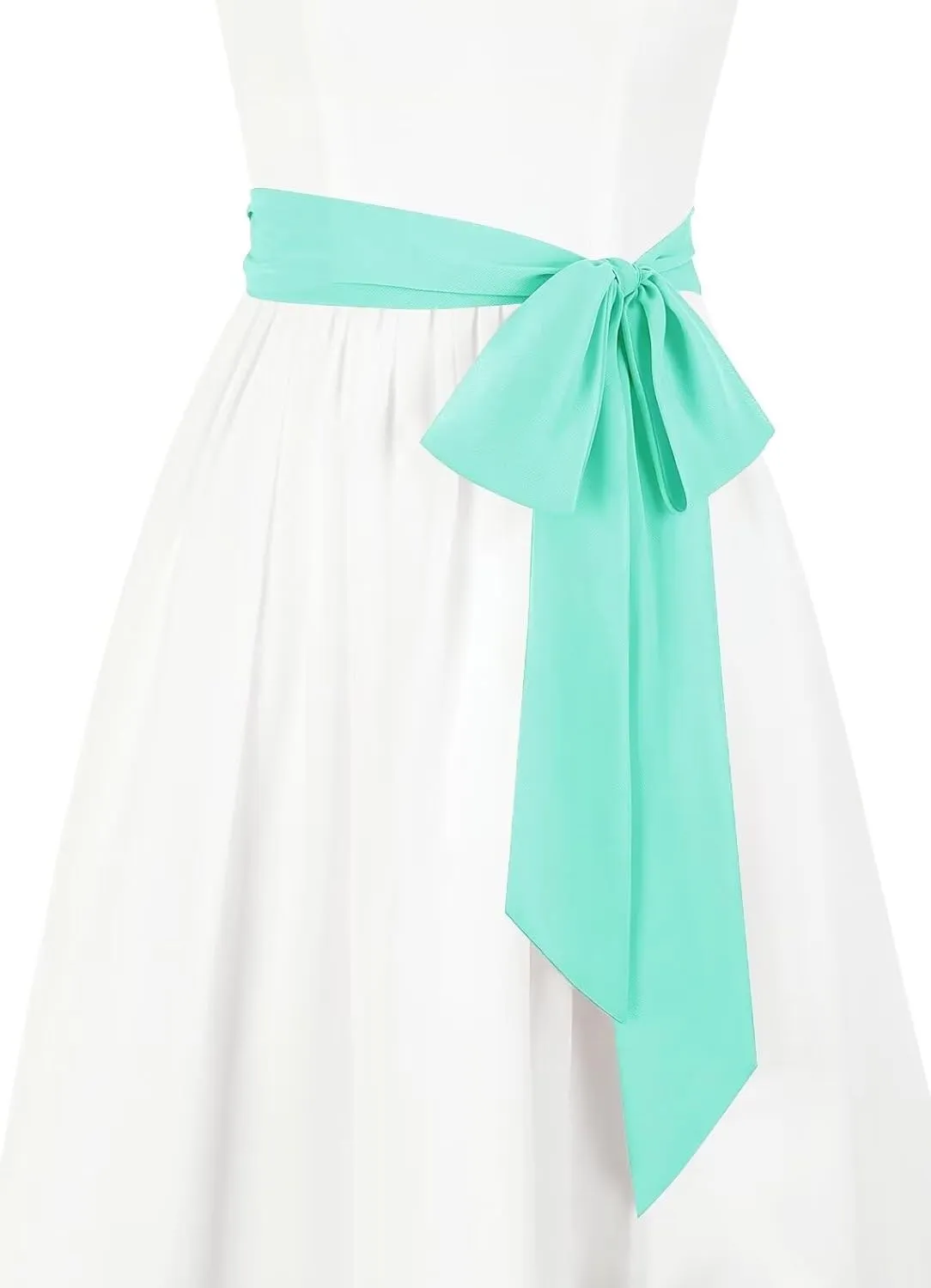Women's Long Chiffon Sash Waist Belt For Bridal Wedding Bridesmaid Prom Formal Special Occasion Dresses Belt 3'' Wide