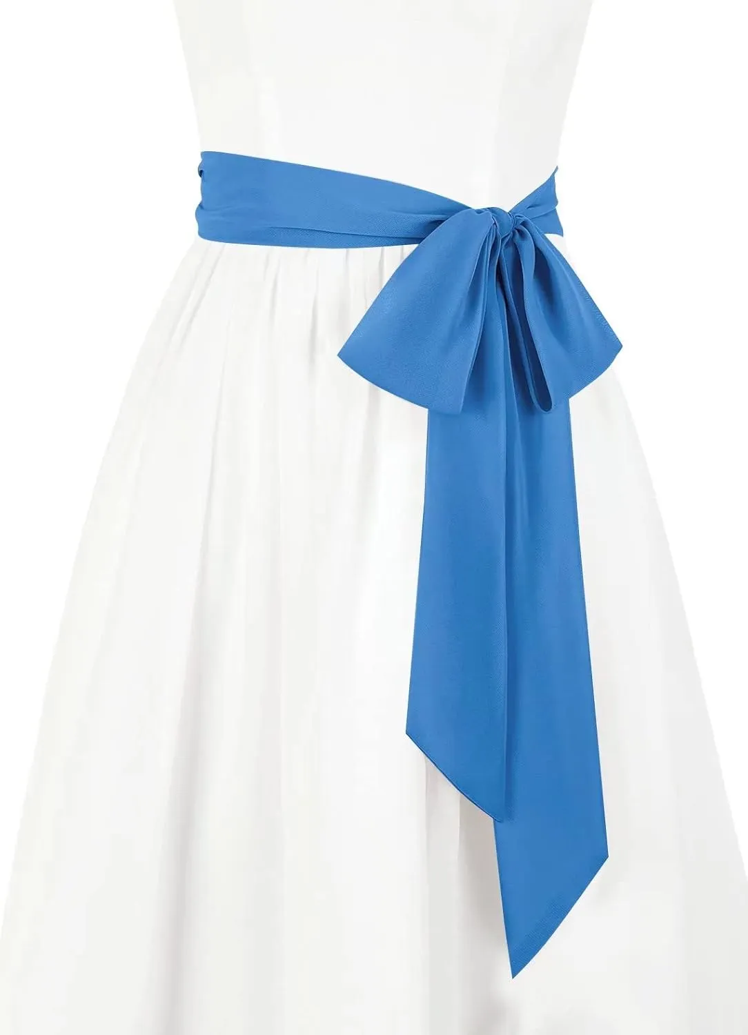 Women's Long Chiffon Sash Waist Belt For Bridal Wedding Bridesmaid Prom Formal Special Occasion Dresses Belt 3'' Wide