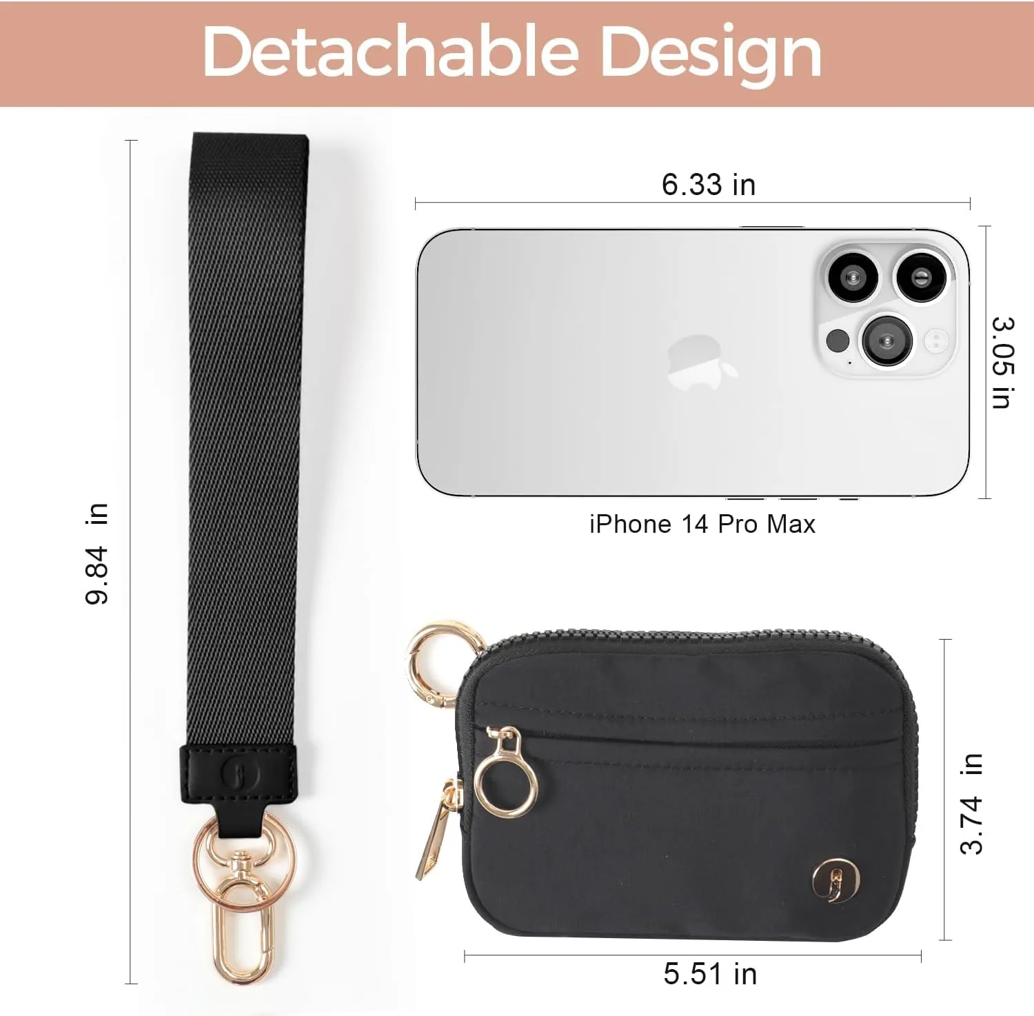 Wristlet Keychain Wallets for Women RFID Blocking Credit Card Holder Small Zipper Coin Purse Change Pouch with ID Window and Detachable Wrist Strap Green