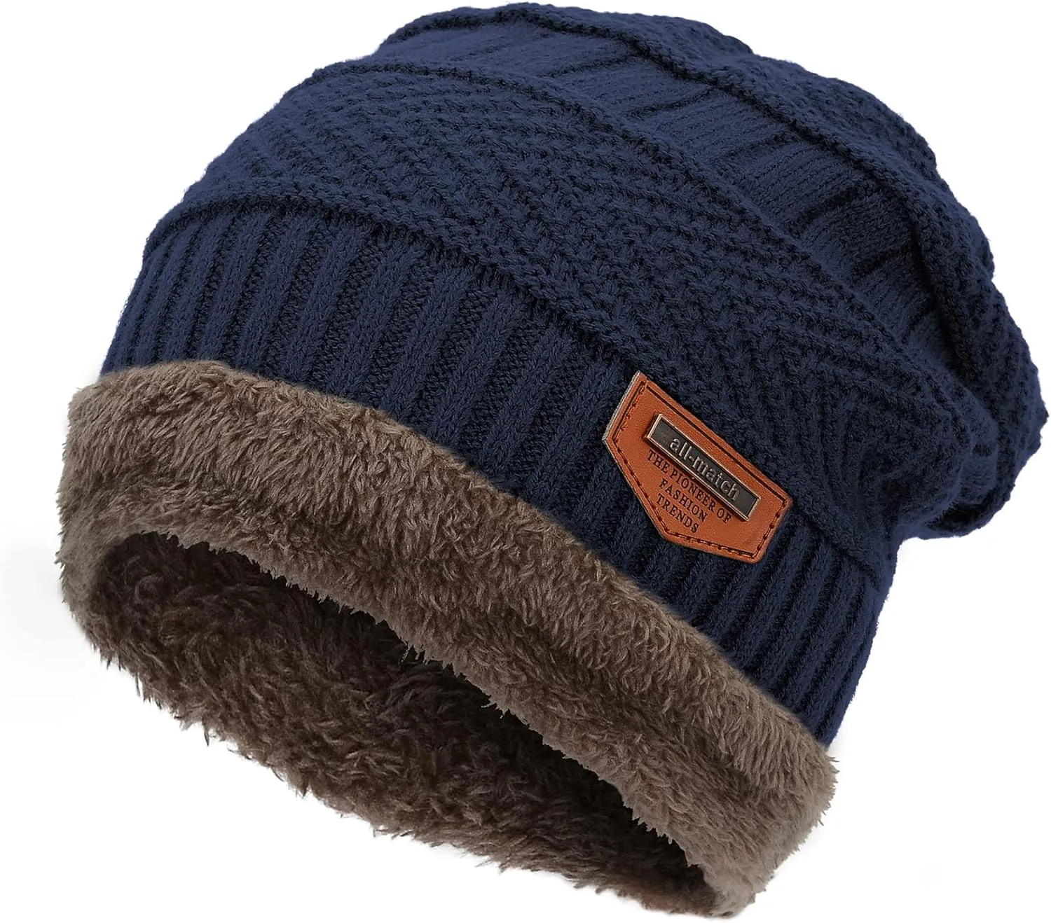 Zando Beanie Hats Fleece Neck Warmer Set Thick Fleece Lined Touch Screen Gloves Winter Hats Men Women
